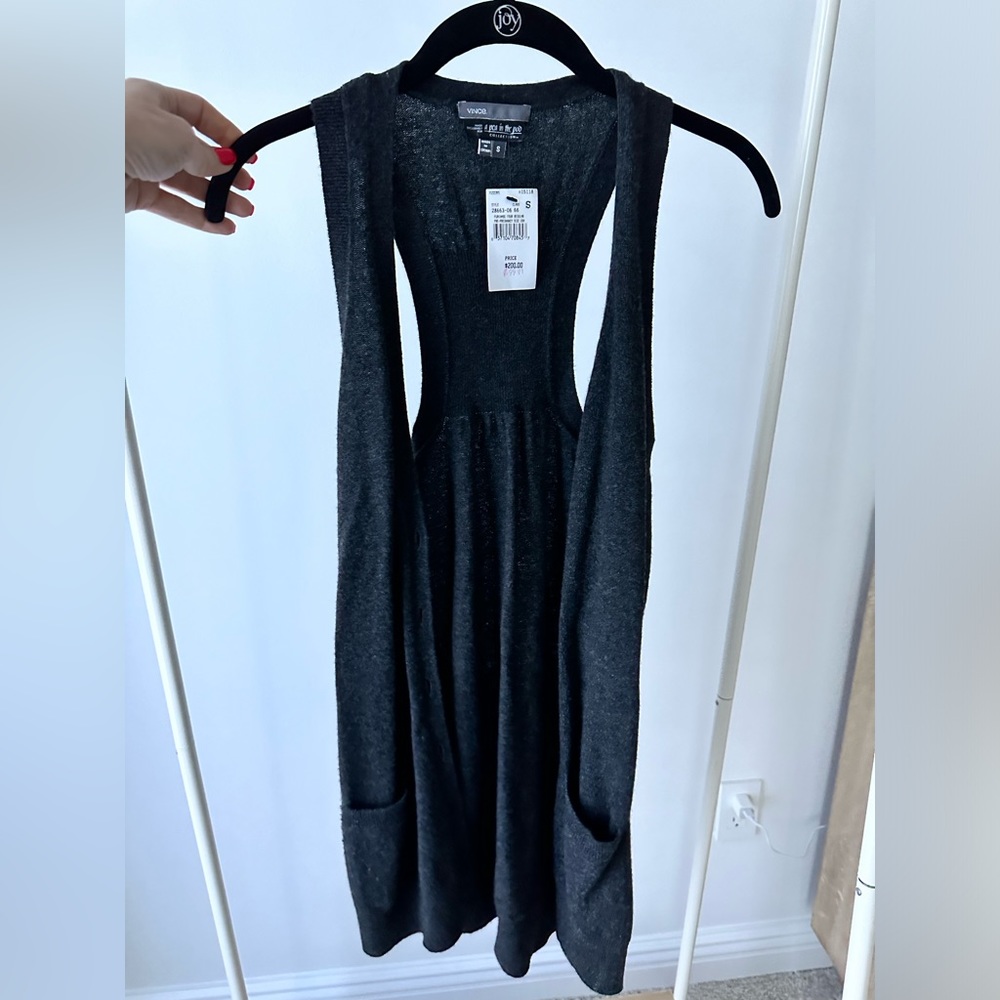 NWT Vince x pea in the pod 100% Cashmere maternity Sweater Vest grey size small